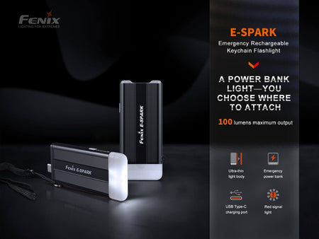 Fenix E - SPARK Ultra - Thin Powerbank LED Flashlight - Get Tight Gear