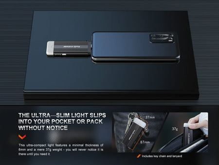 Fenix E - SPARK Ultra - Thin Powerbank LED Flashlight - Get Tight Gear
