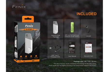 Fenix E - Star - Portable Self - powered Emergency LED Flashlight - Get Tight Gear