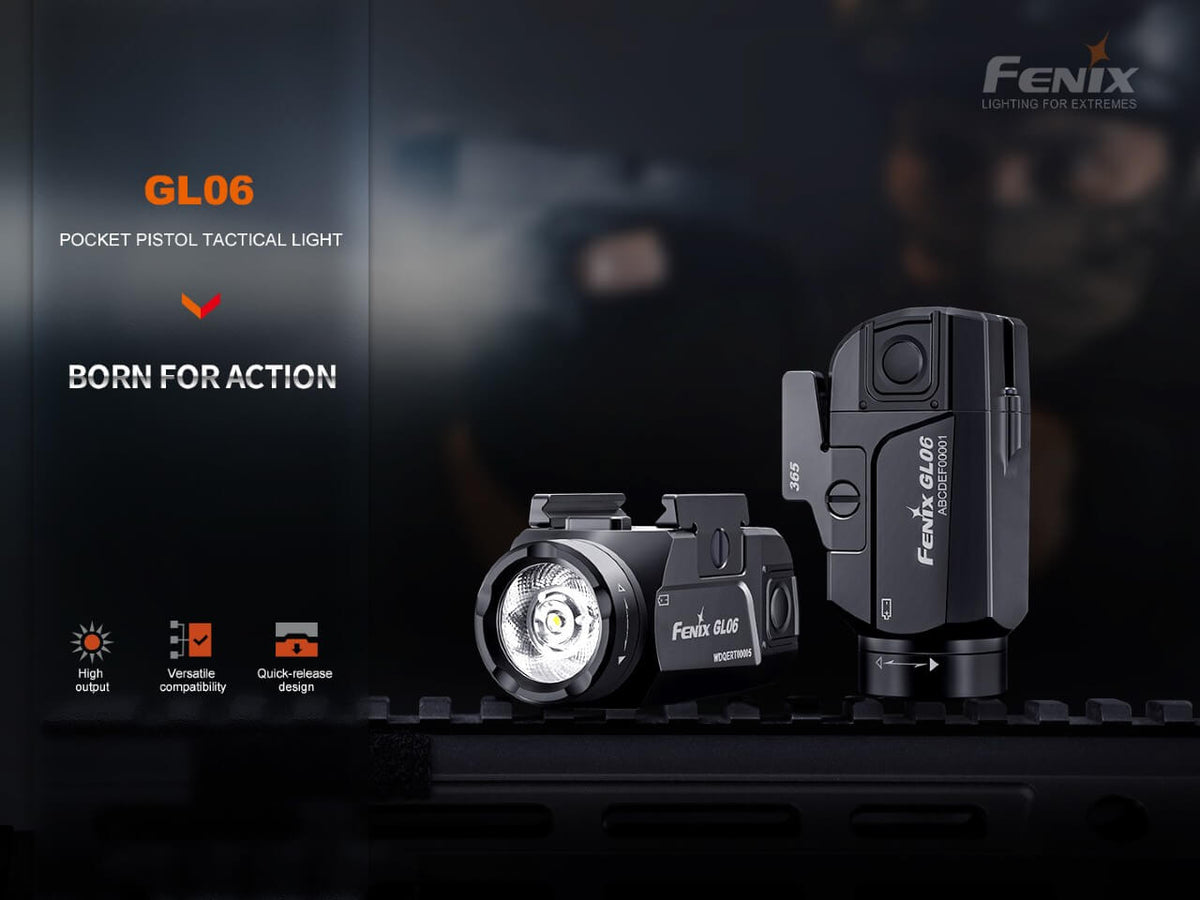 Fenix GL06 Pocket Pistol Tactical LED Light - 600 Lumens - Get Tight Gear