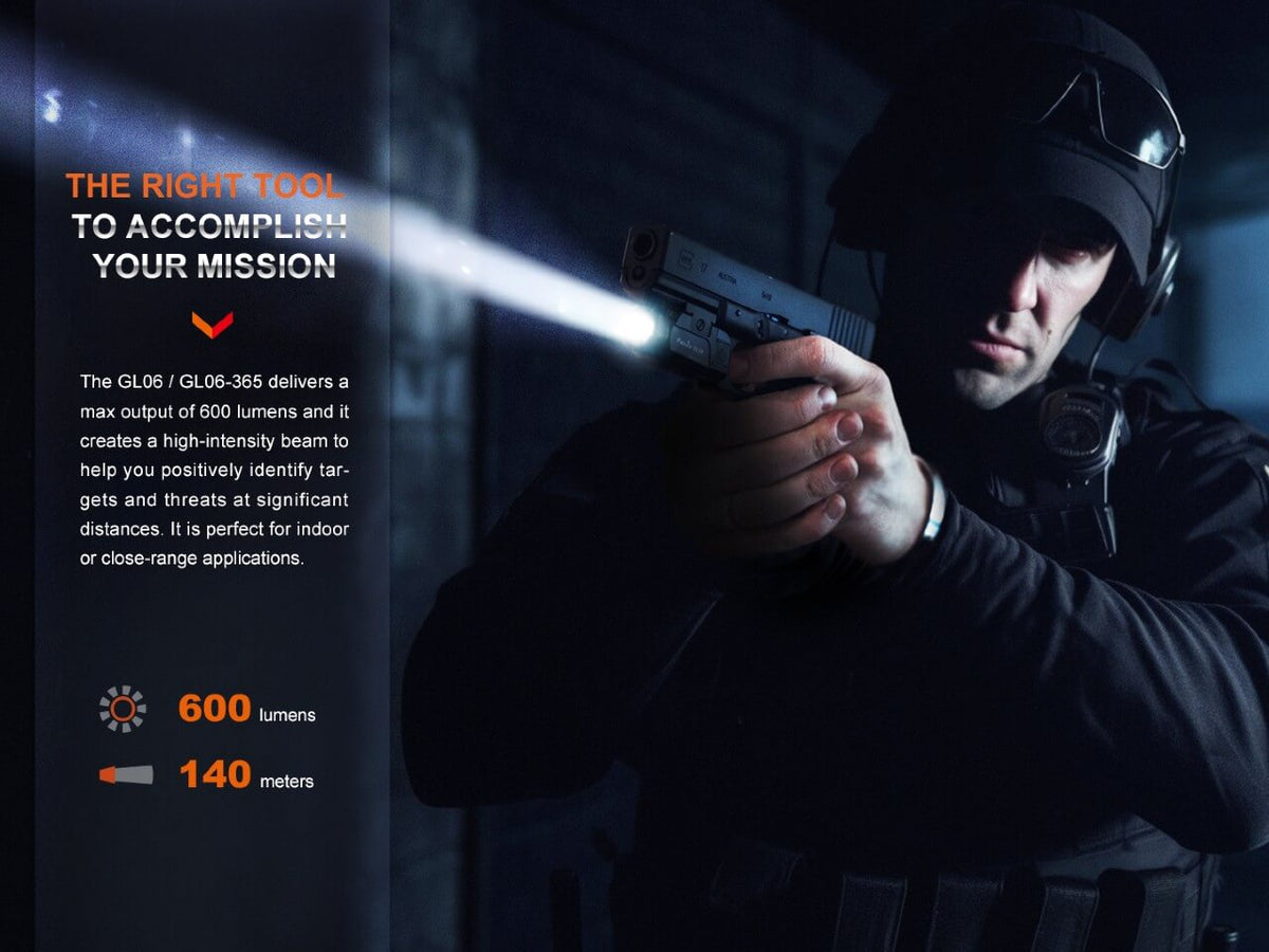 Fenix GL06 Pocket Pistol Tactical LED Light - 600 Lumens - Get Tight Gear