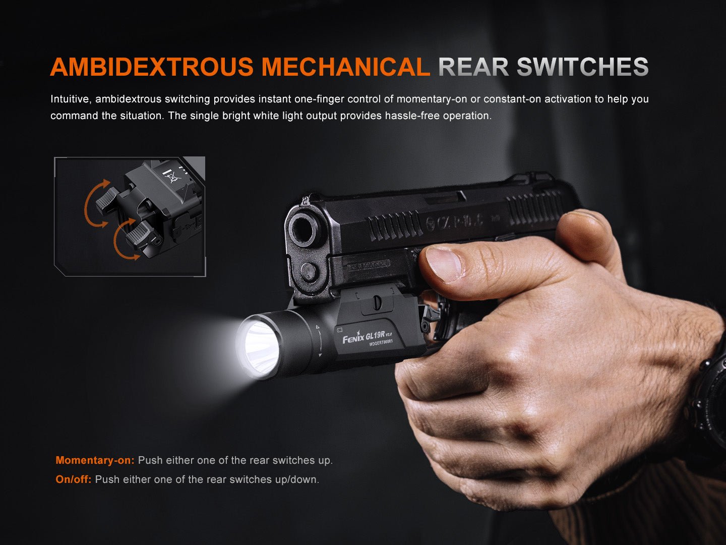 Fenix GL19R V2 Modular Switch Mounted Light - Get Tight Gear