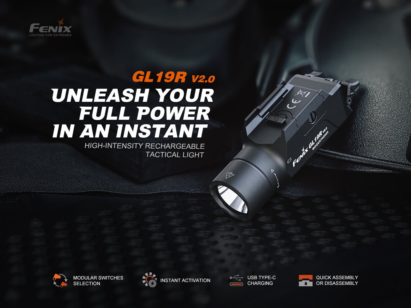 Fenix GL19R V2 Modular Switch Mounted Light - Get Tight Gear