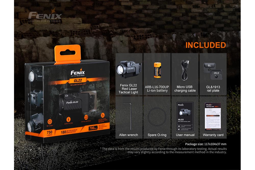 Fenix GL22 Tactical LED Light with Red Laser - Get Tight Gear