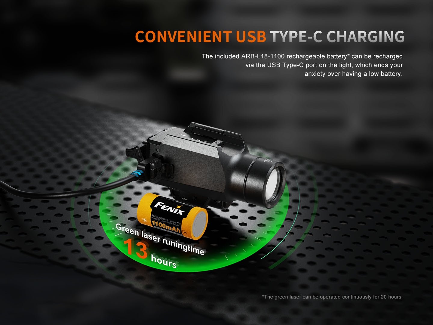 Fenix GL23R Green Laser Tactical Light - Get Tight Gear