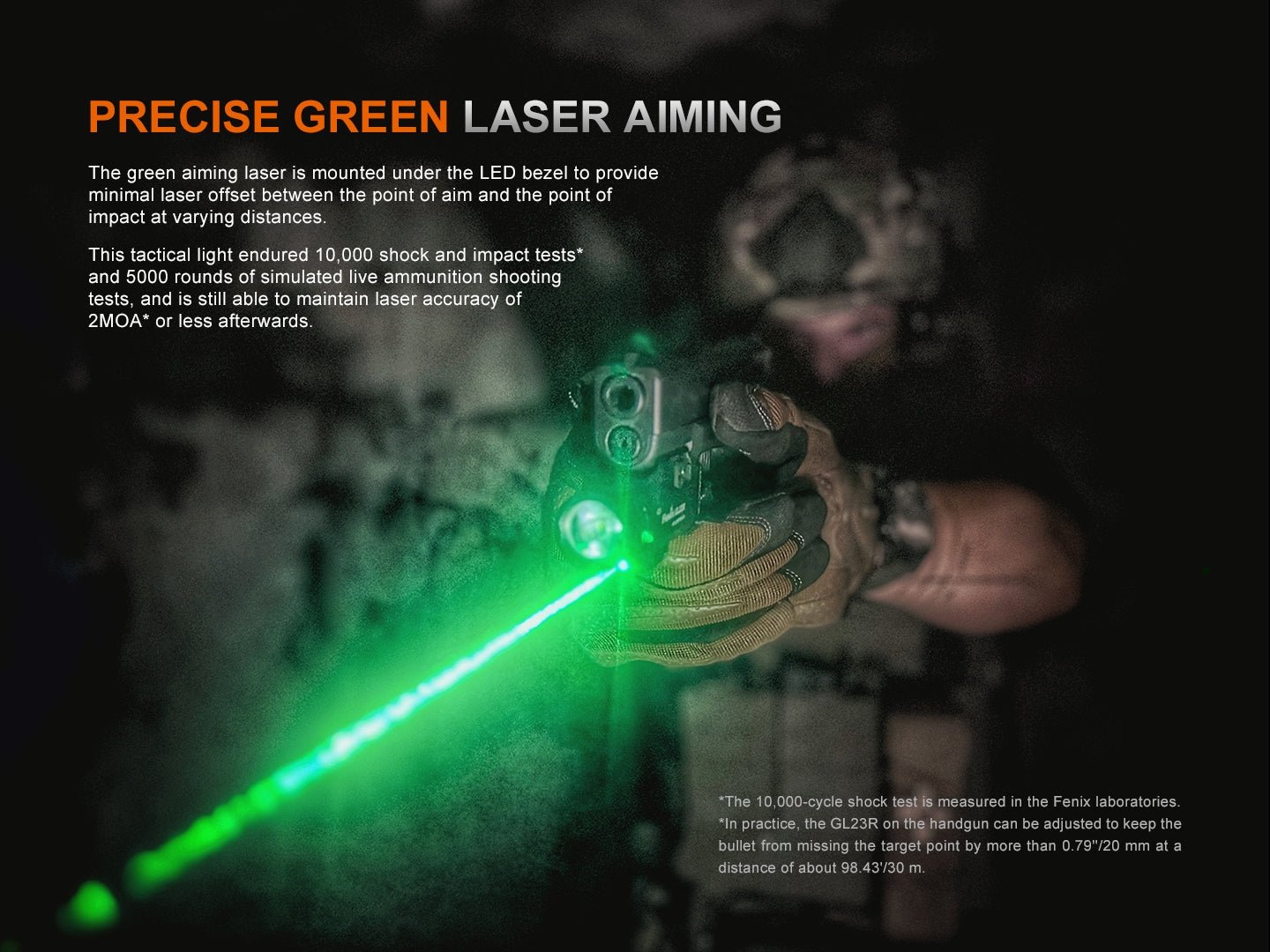 Fenix GL23R Green Laser Tactical Light - Get Tight Gear