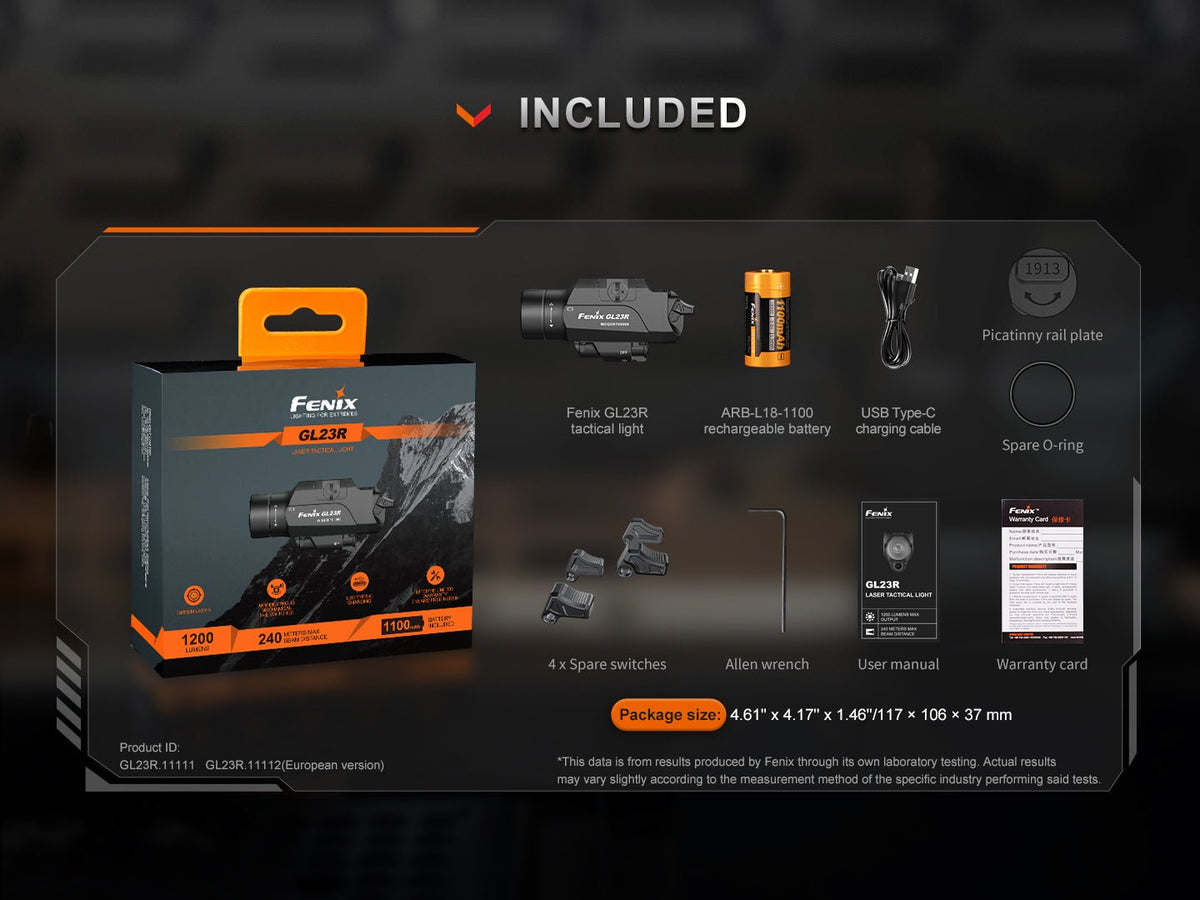 Fenix GL23R Green Laser Tactical Light - Get Tight Gear