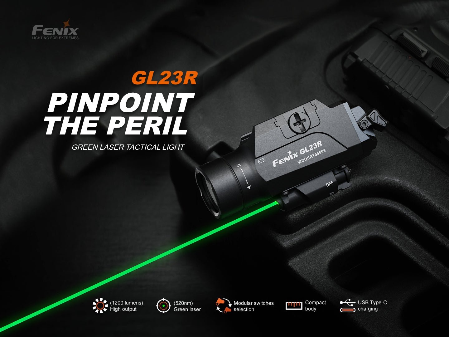 Fenix GL23R Green Laser Tactical Light - Get Tight Gear
