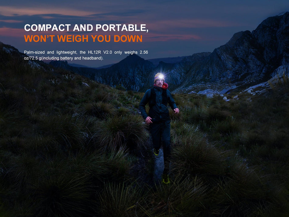 Fenix HL12R V2 Ultralight Outdoor Rechargeable Headlamp - Get Tight Gear