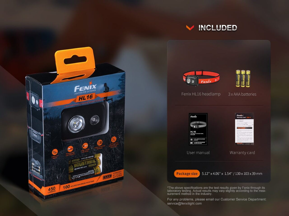 Fenix HL16 Lightweight Outdoor Hiking LED Headlamp - Get Tight Gear