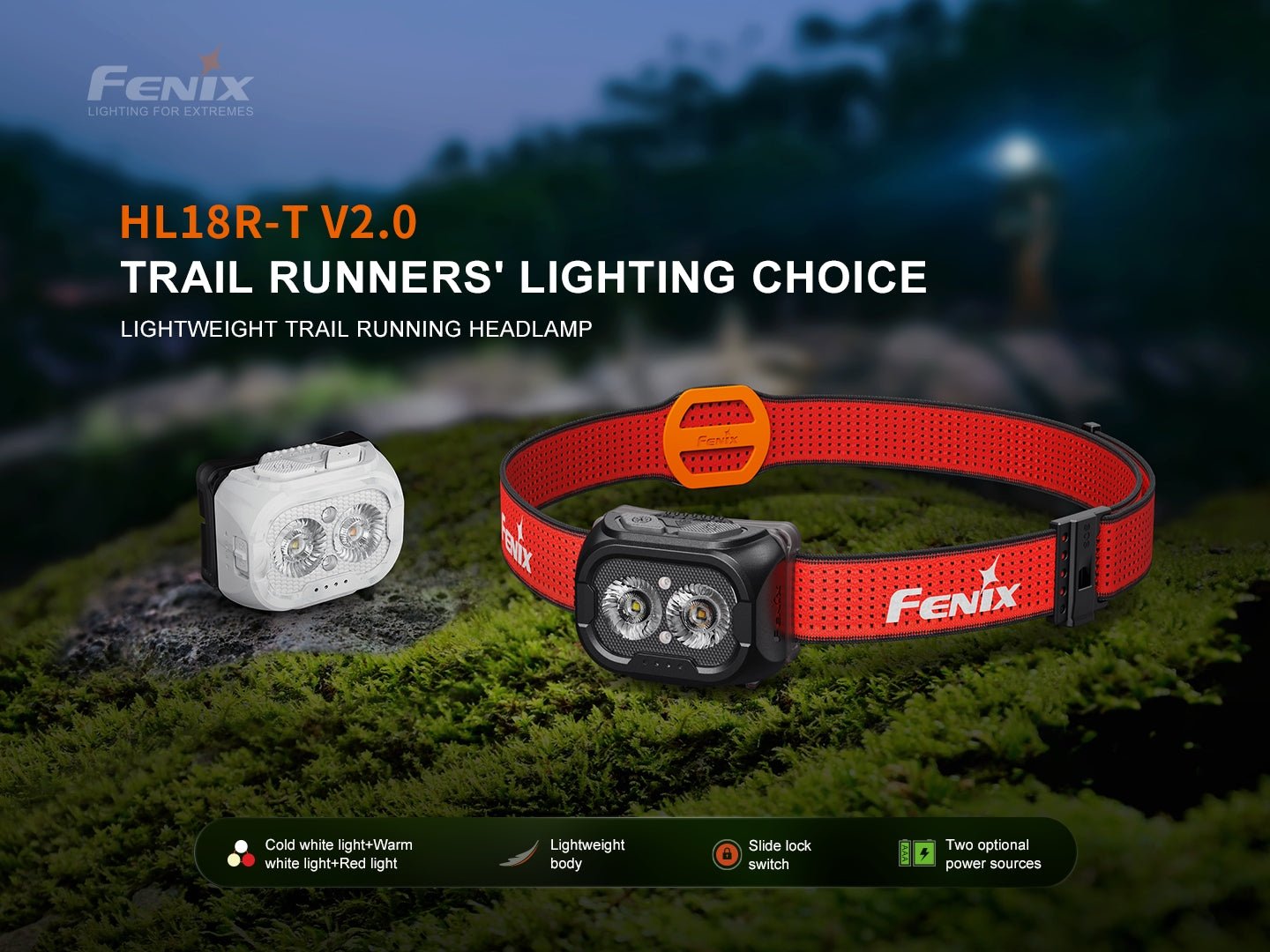 Fenix HL18R - T V2 Lightweight Trail Running Headlamp - Get Tight Gear