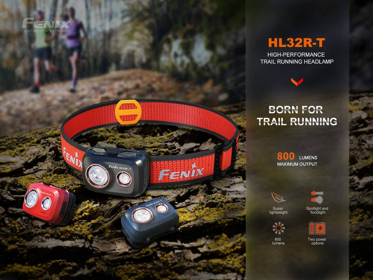 Fenix HL32R - T Trail Running LED Headlamp - 800 Lumens - Get Tight Gear