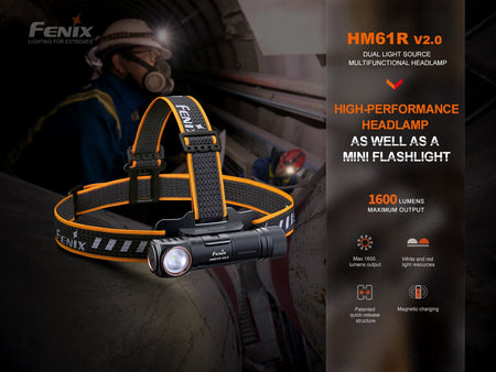 Fenix HM61R V2 Rechargeable LED Headlamp - 1600 Lumens - Get Tight Gear