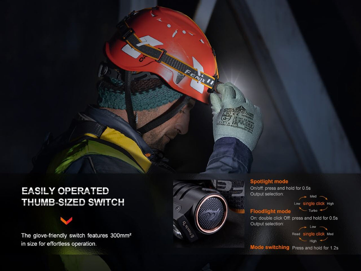 Fenix HM71R Rechargeable Industrial LED Headlamp - Get Tight Gear