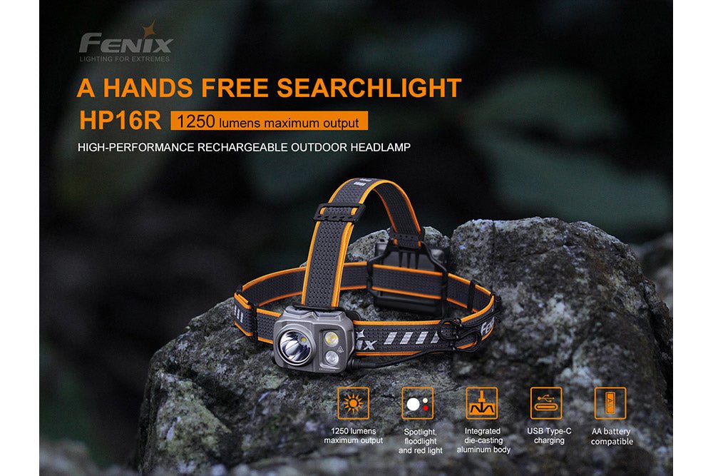 Fenix HP16R Rechargeable Headlamp - 1250 Lumens - Get Tight Gear