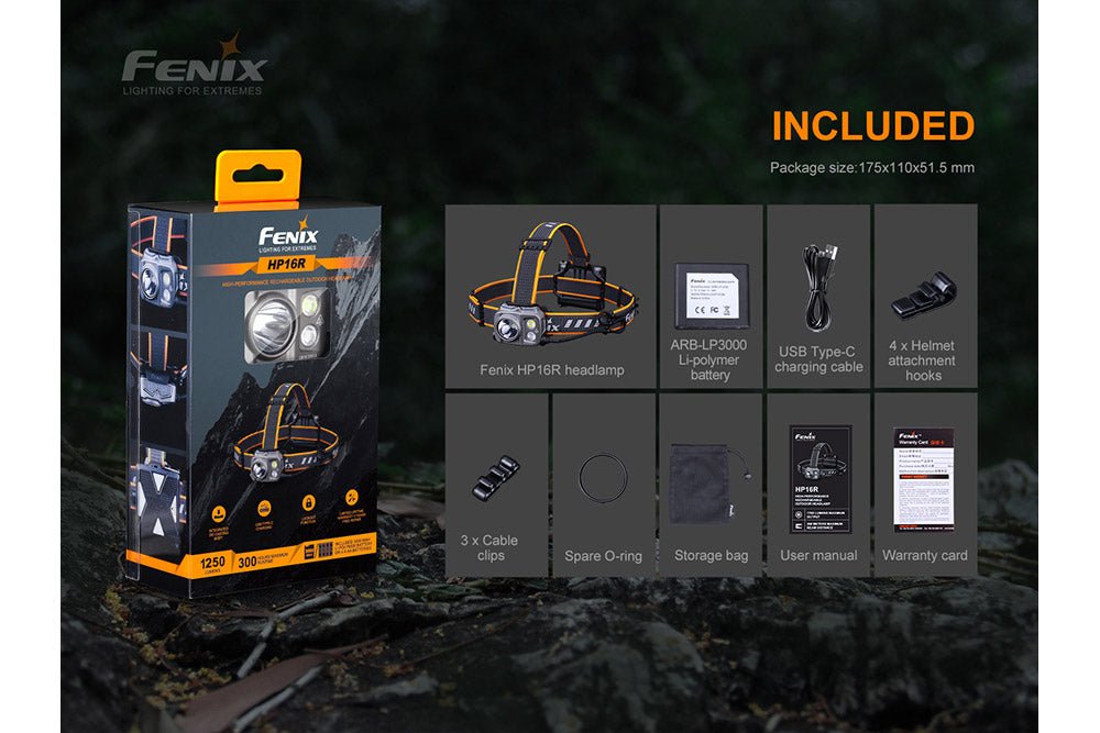Fenix HP16R Rechargeable Headlamp - 1250 Lumens - Get Tight Gear