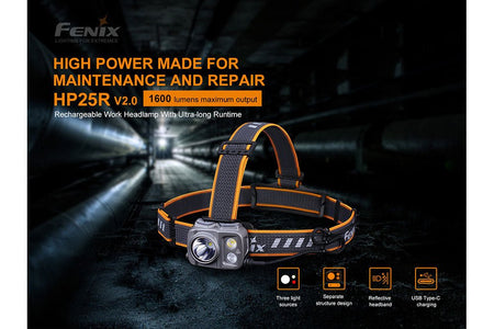 Fenix HP25R V2.0 Headlamp - 1600 Lumens - Get Tight Gear