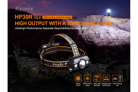 Fenix HP30R V2.0 LED Headlamp - 3000 Lumens - Get Tight Gear