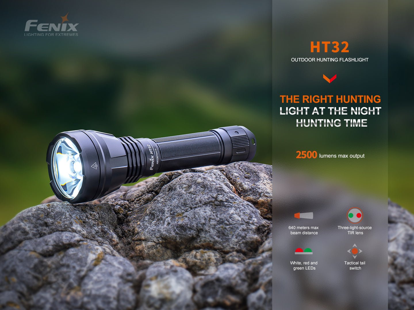 Fenix HT32 Hunting Flashlight with Red & Green Output - Get Tight Gear