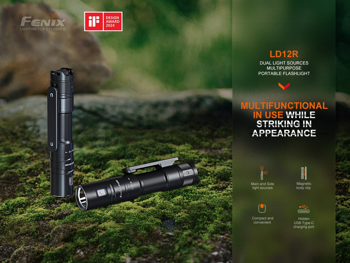 Fenix LD12R Dual Light Flashlight - 600 Lumens - Get Tight Gear