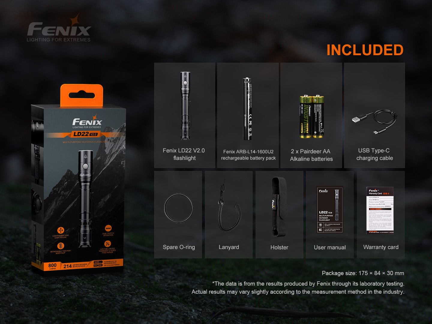 Fenix LD22 V2 Compact LED Flashlight - 800 Lumens - Get Tight Gear