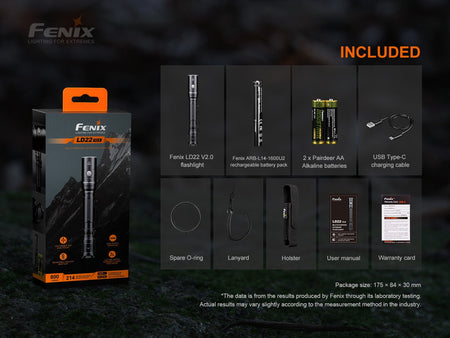 Fenix LD22 V2 Compact LED Flashlight - 800 Lumens - Get Tight Gear