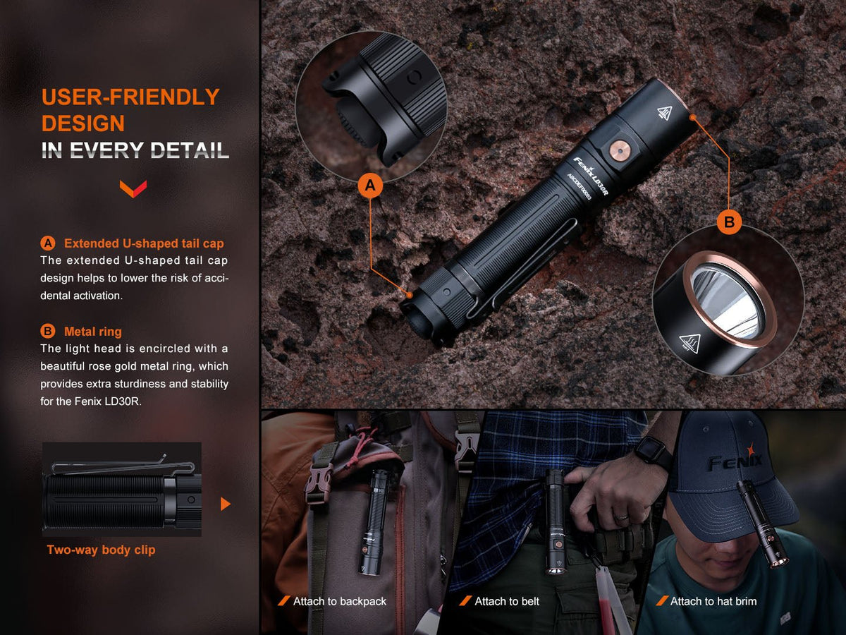 Fenix LD30R High - Performance Lightweight Flashlight - Get Tight Gear