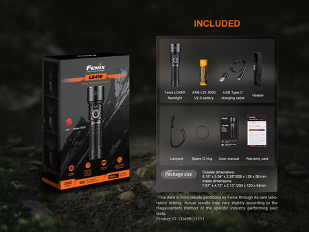 Fenix LD45R Digital Focus Rechargeable LED Flashlight - Get Tight Gear