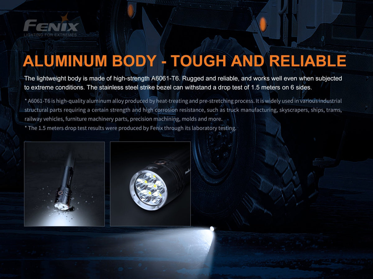 Fenix LR35R Rechargeable LED Flashlight - 10,000 Lumens - Get Tight Gear