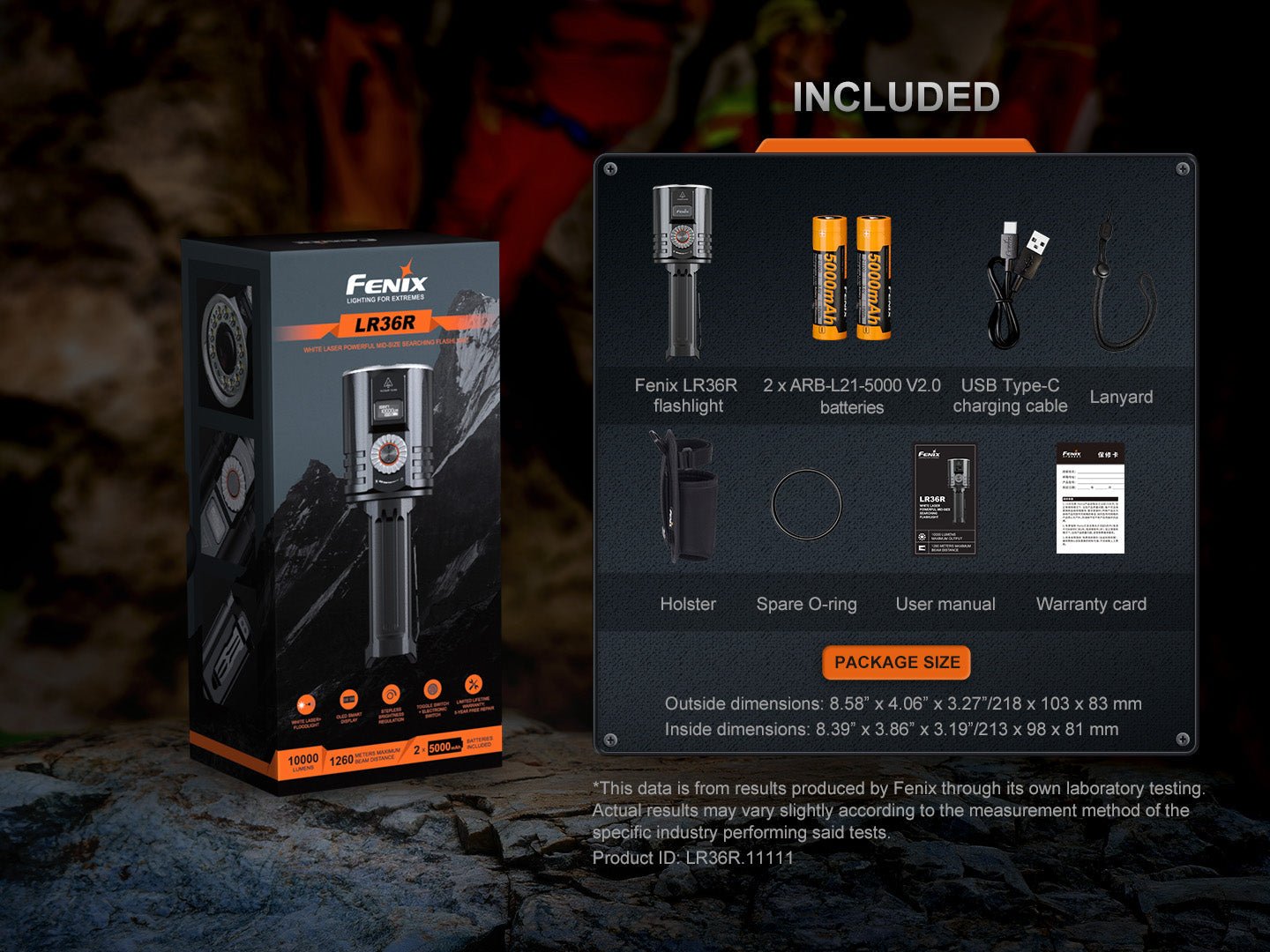 Fenix LR36R White Laser Searching Flashlight - Get Tight Gear