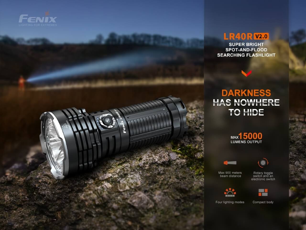 Fenix LR40R V2.0 Rechargeable LED Searchlight - Get Tight Gear