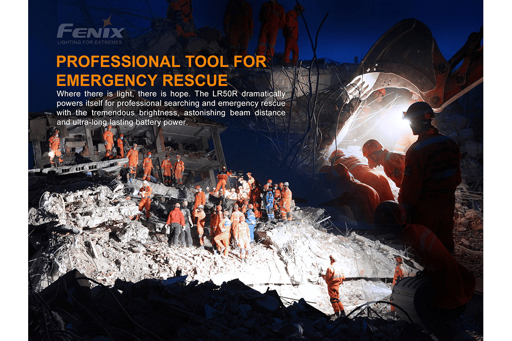 Fenix LR50R Multifunctional LED Search Light - 12000 Lumens - Get Tight Gear