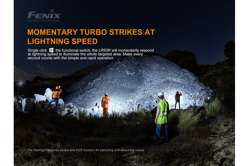 Fenix LR50R Multifunctional LED Search Light - 12000 Lumens - Get Tight Gear