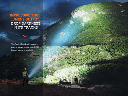 Fenix LR60R Rotary Switch Rechargeable Searchlight - 21000 Lumens - Get Tight Gear