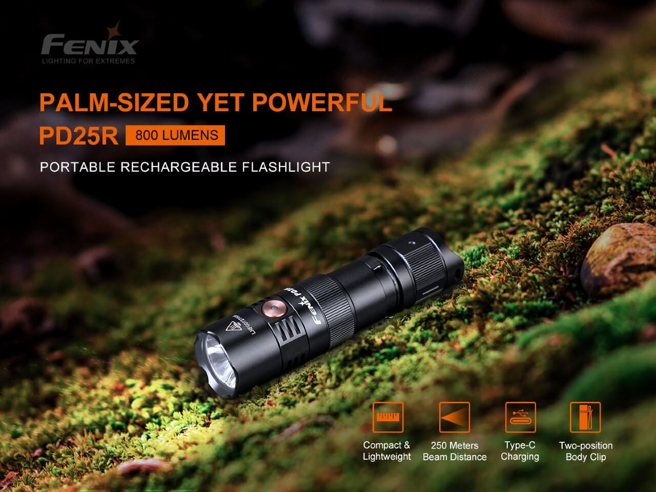 Fenix PD25R Rechargeable LED Flashlight - Get Tight Gear