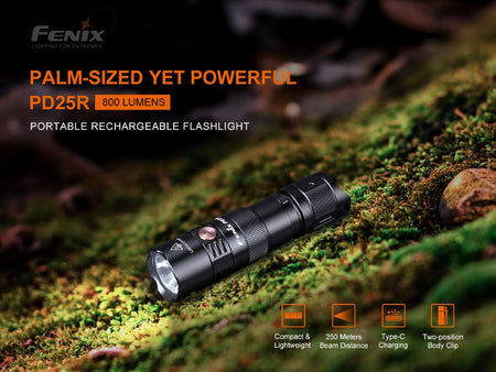 Fenix PD25R Rechargeable LED Flashlight - Get Tight Gear