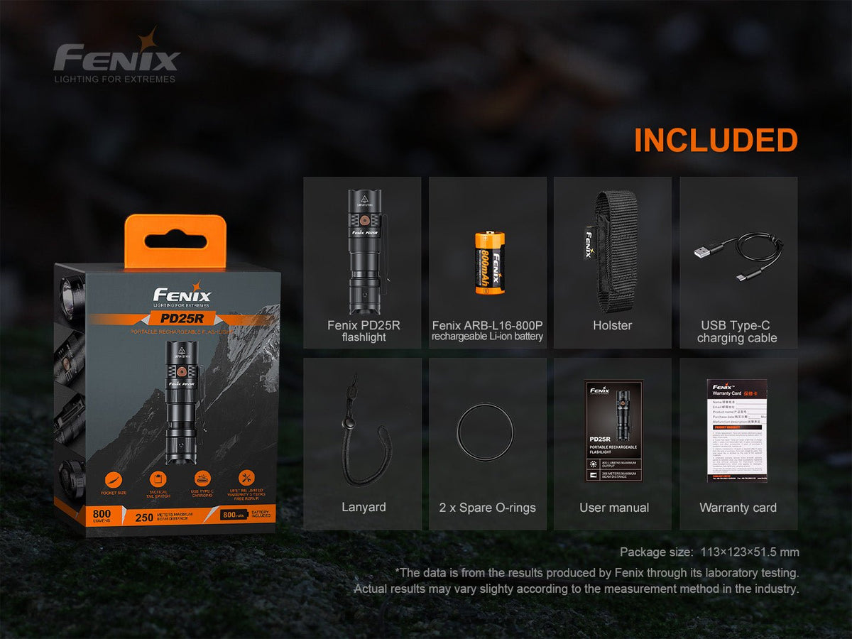 Fenix PD25R Rechargeable LED Flashlight - Get Tight Gear