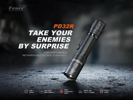 Fenix PD32R Rechargeable Silent Switch LED Flashlight - Get Tight Gear