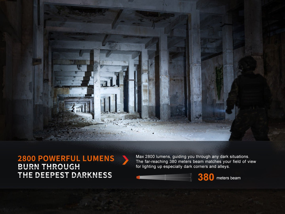 Fenix PD36R Pro 2800 Lumen Flashlight + FREE E03R V2 Keychain Light - Get Tight Gear