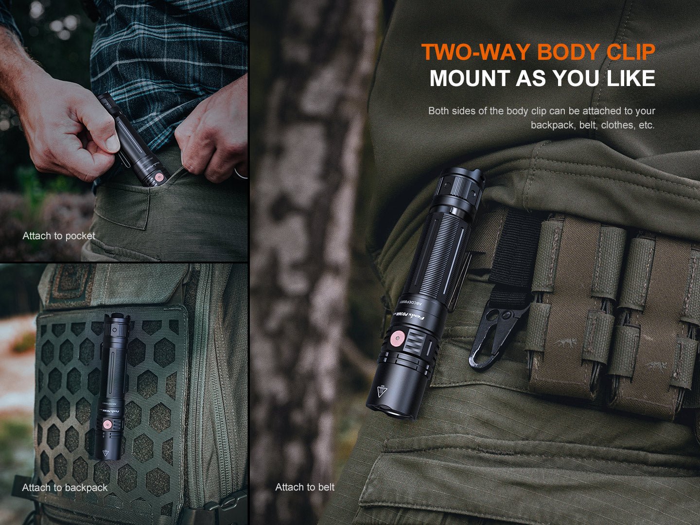 Fenix PD36R V2 Compact Rechargeable Tactical Flashlight - 1700 Lumens - Get Tight Gear