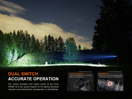 Fenix PD36R V2 Compact Rechargeable Tactical Flashlight - 1700 Lumens - Get Tight Gear