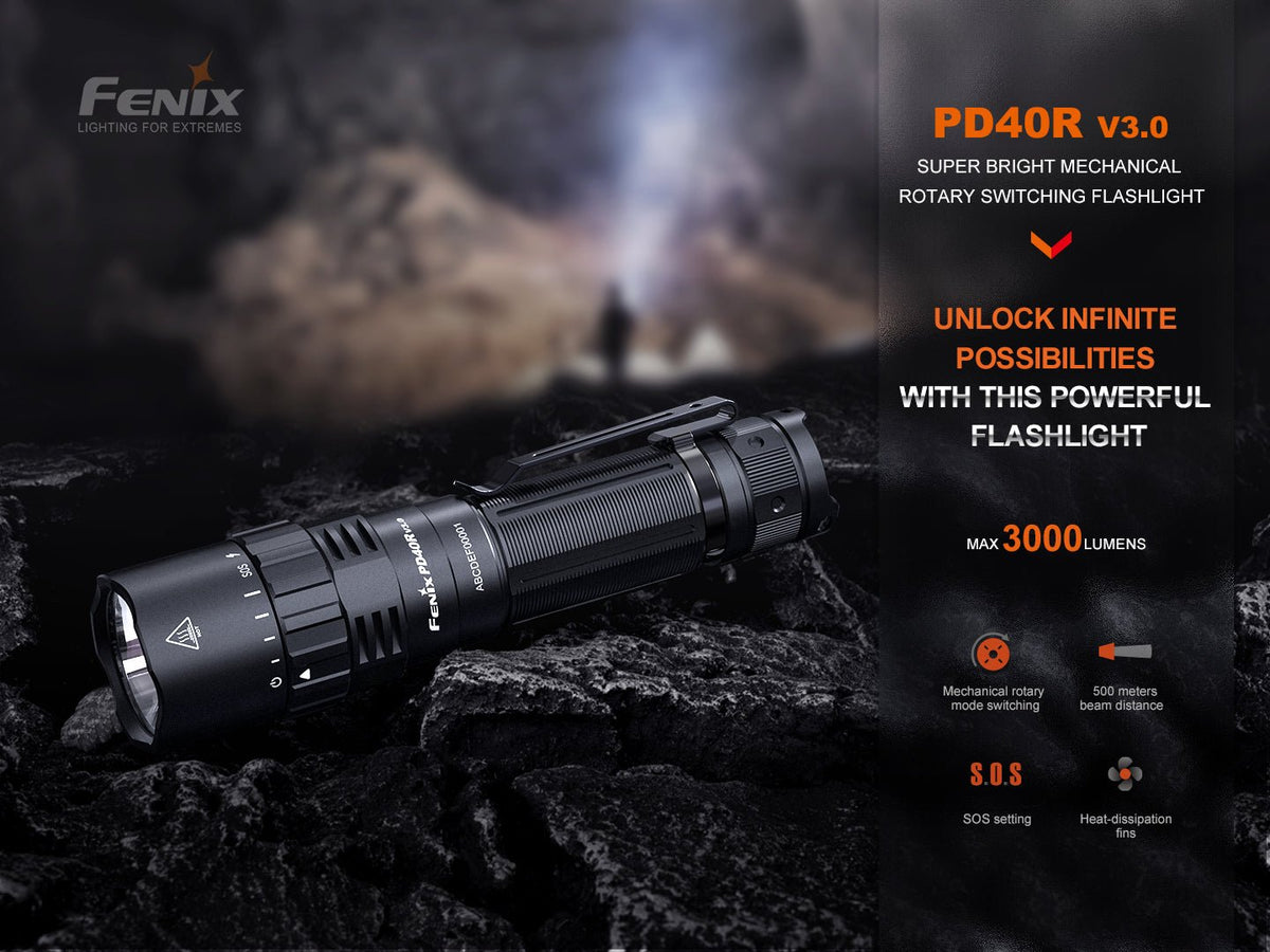 Fenix PD40R V3 Rechargeable Flashlight - Get Tight Gear