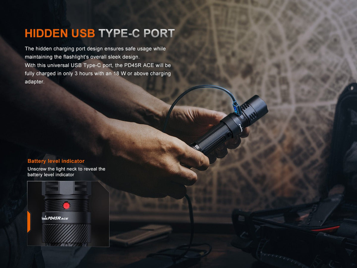 Fenix PD45R ACE Multi - Mode Tactical Flashlight - Get Tight Gear