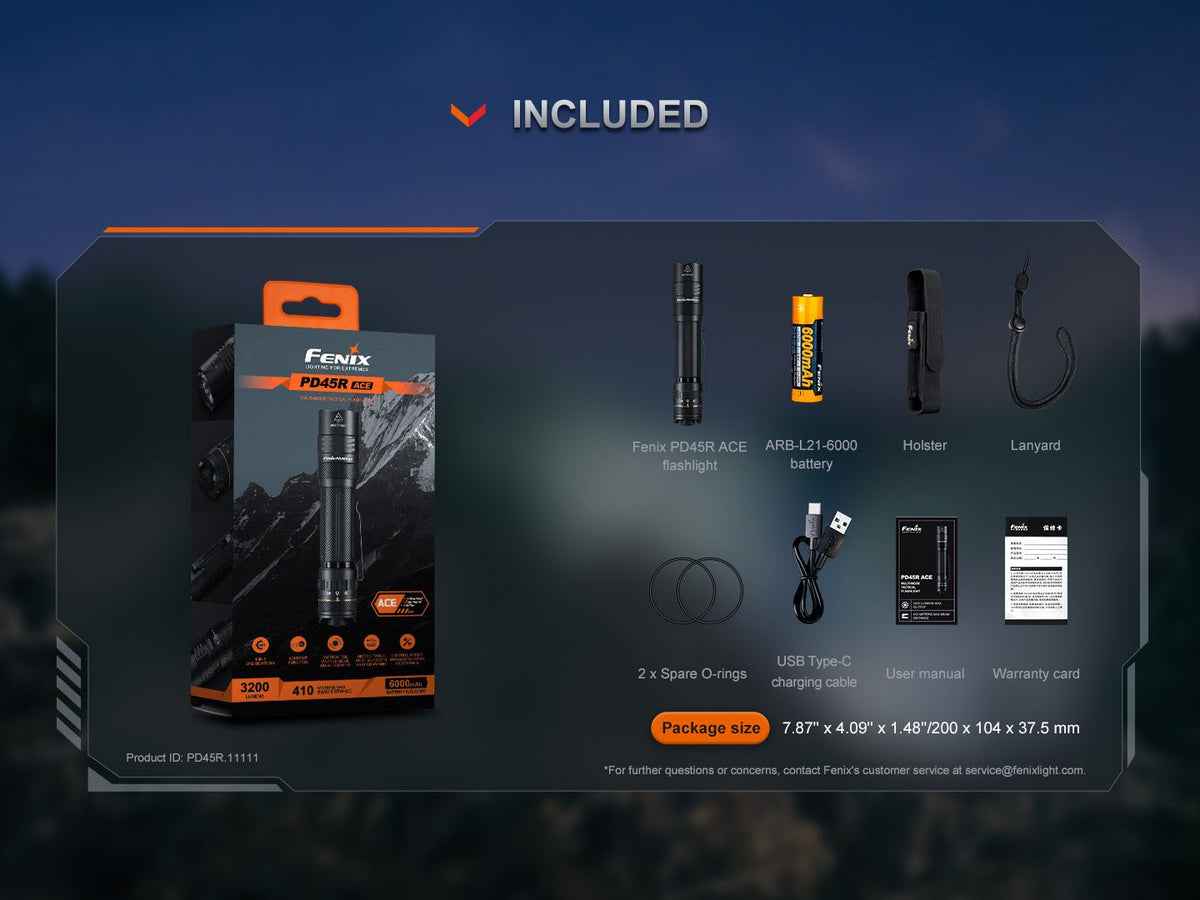 Fenix PD45R ACE Multi - Mode Tactical Flashlight - Get Tight Gear