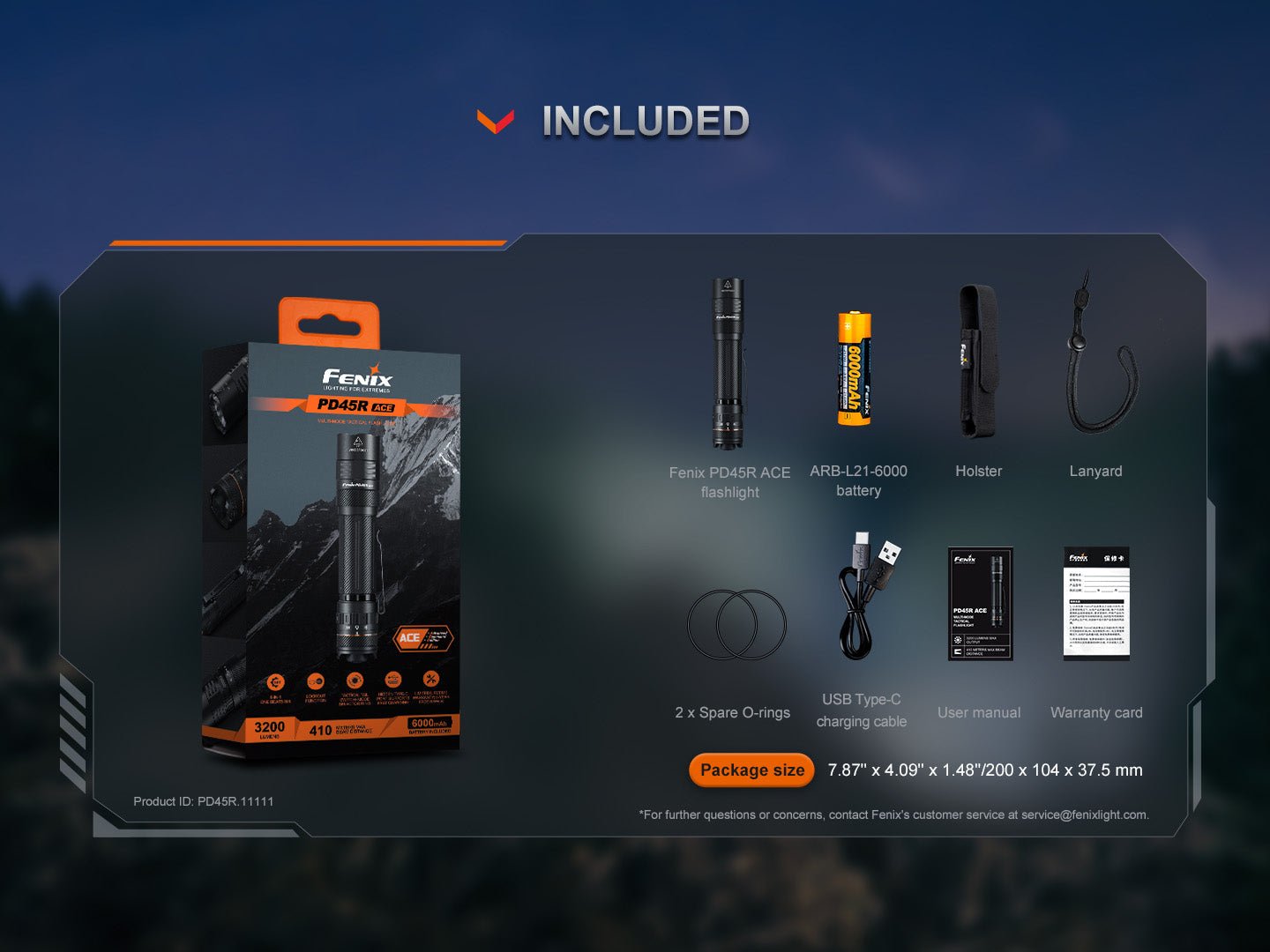 Fenix PD45R ACE Multi - Mode Tactical Flashlight - Get Tight Gear