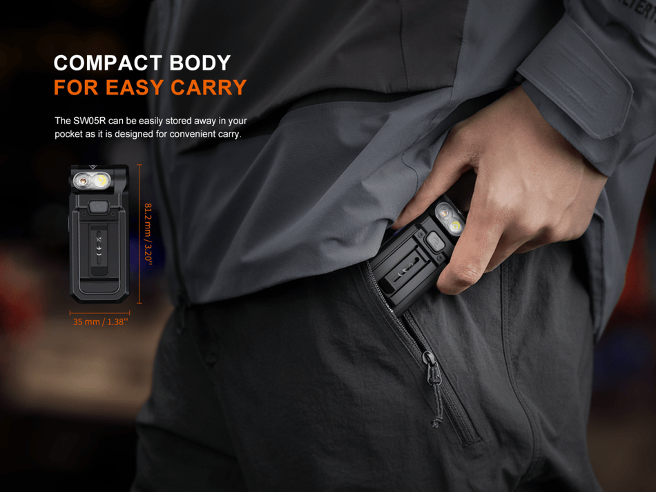 Fenix SW05R Multipurpose Clip - On Light with Red or UV Output - Get Tight Gear