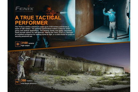 Fenix TK16 V2.0 Tactical Flashlight - 3100 Lumens - Get Tight Gear