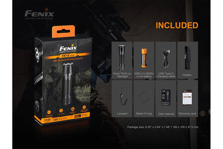 Fenix TK16 V2.0 Tactical Flashlight - 3100 Lumens - Get Tight Gear