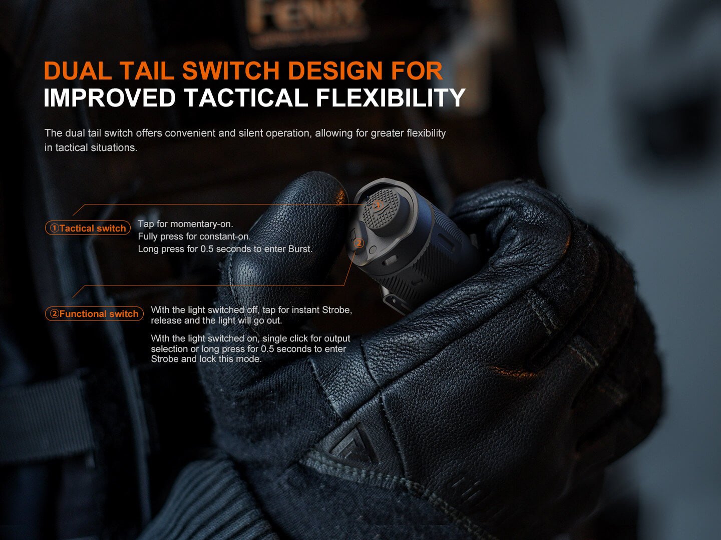 Fenix TK17 Dual Switch Tactical Flashlight - Get Tight Gear
