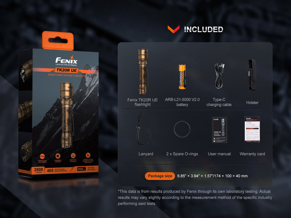 Fenix TK20R UE Tactical LED Flashlight - 2800 Lumens - Get Tight Gear